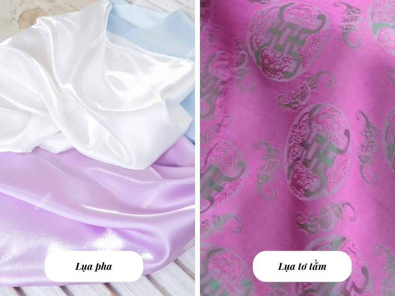 Cường độ sợi dệt của hai loại lụa có sự khác biệt rõ, có thể dùng để phân biệt

