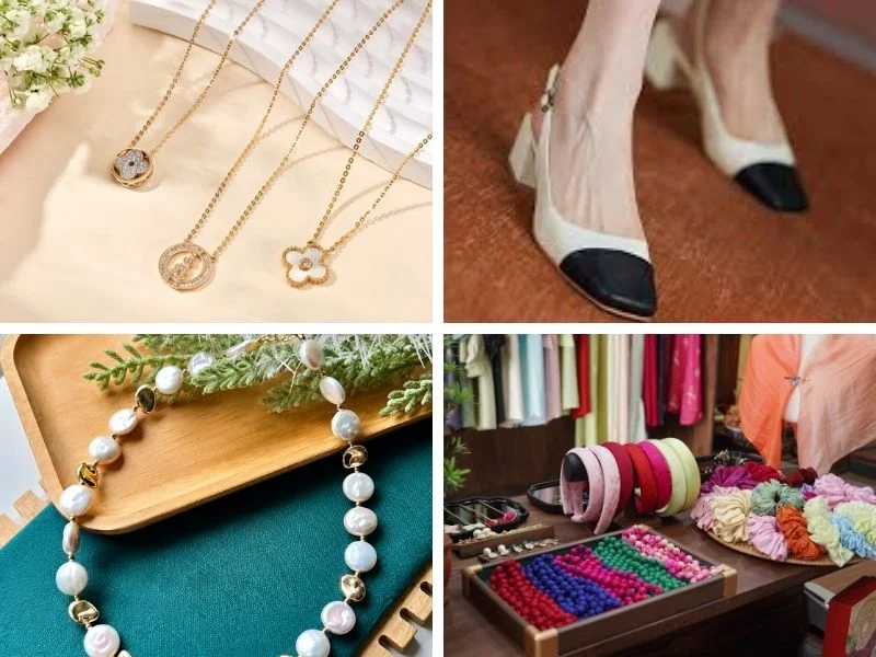 Phụ kiện phù hợp cho các bộ váy lụa tơ tằm