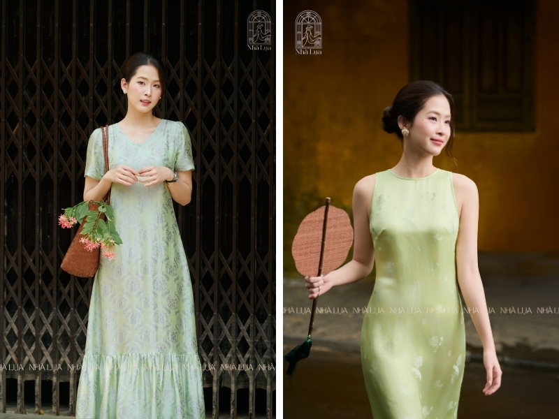 Thiết kế cổ tinh tế giúp gương mặt thêm hài hòa, thanh lịch và sang trọng. 